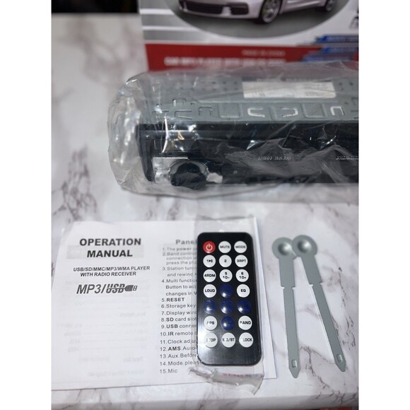 JSD520 Single 1 Din Bluetooth Radio Car Stereo Audio AUX/FM/SD/MP3 Player Remote - Picture 4 of 12